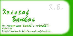 kristof bankos business card
